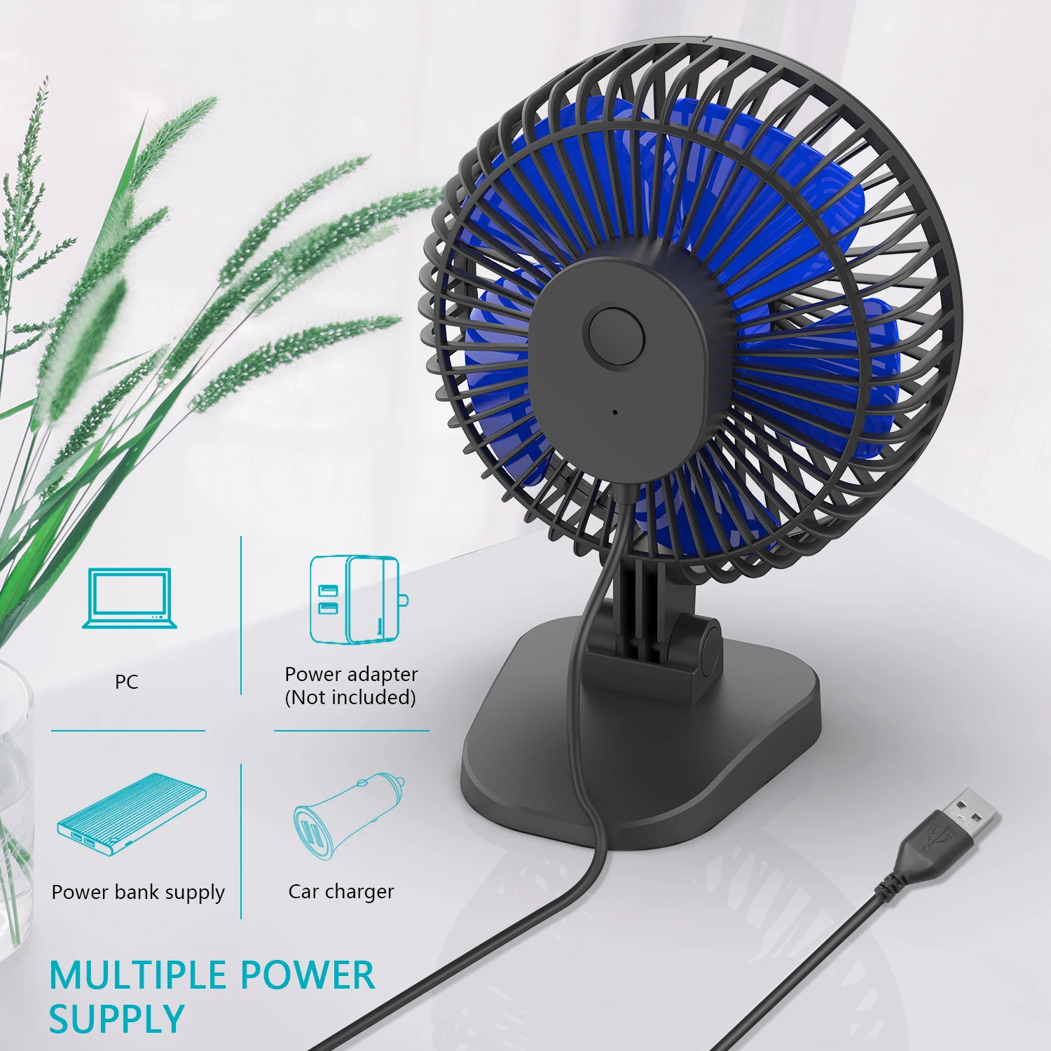 Electric Fan Table Fan Portable Fan Mini USB Fan Summer Small Fan For Home Office Student Adjustable Angle 40° Desk Fan 3rd Gear
Electric Fan Table Fan Portable Fan Mini USB Fan Summer Small Fan For Home Office Student Adjustable Angle 40° Desk Fan 3rd Gear