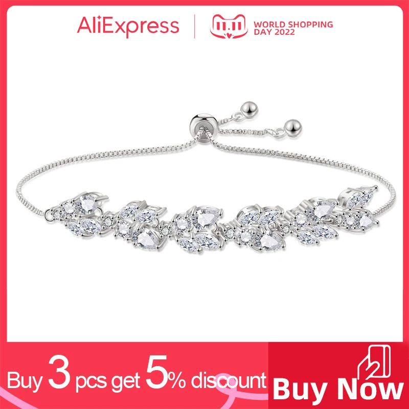 ZAKOL Sliver Color Cubic Zirconia Leaf Adjustable Bracelets Bangles for Women Fashion Bridal Wedding Party Jewelry BP2159
ZAKOL Sliver Color Cubic Zirconia Leaf Adjustable Bracelets Bangles for Women Fashion Bridal Wedding Party Jewelry BP2159