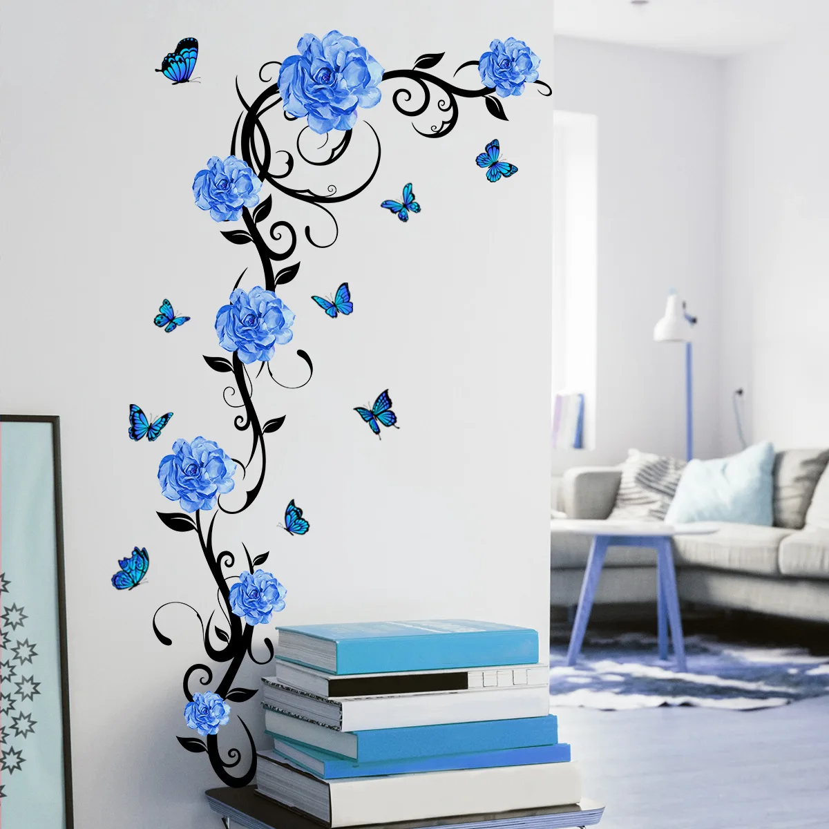 2pc Wall Sticker Blue Flower Vine Butterfly Wall Sticker Wall Sticker for Living Room Decoration Self Adhesive Wall Decal
2pc Wall Sticker Blue Flower Vine Butterfly Wall Sticker Wall Sticker for Living Room Decoration Self Adhesive Wall Decal
