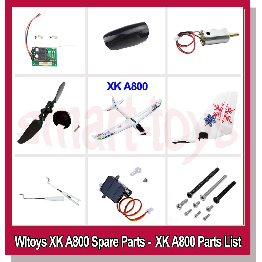 Wltoys XK A800 приемная плата пропеллеры PCB винты сервоэлерон тяговый стержень чехол