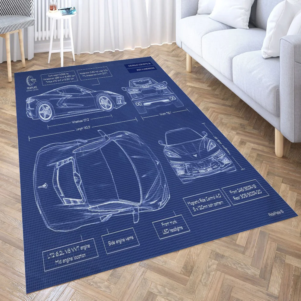 Corvette C8 Blueprint Carpet Living Room Large Area Rugs Bedroom Carpet Modern Home Living Room Decoration Floor Lounge Rug
Corvette C8 Blueprint Carpet Living Room Large Area Rugs Bedroom Carpet Modern Home Living Room Decoration Floor Lounge Rug