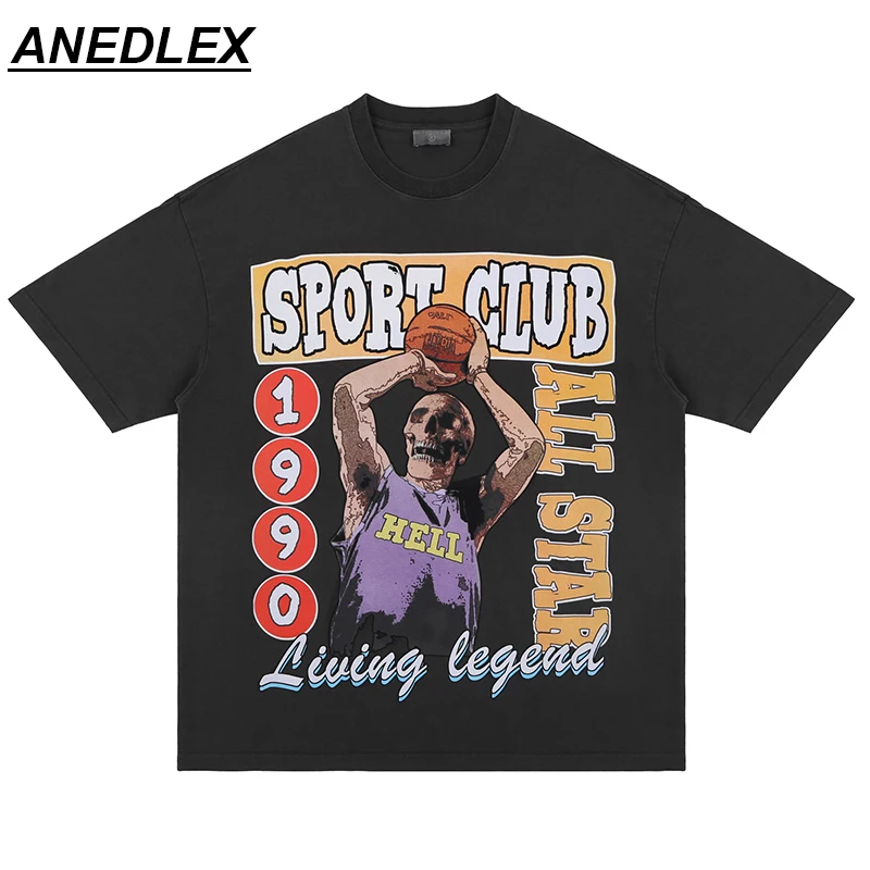 Hip Hop Gothic Washed T Shirt Basketball Skull Portrait T-shirts Streetwear Harajuku Men Casual Tshirt Short Sleeve Cotton Tops
Hip Hop Gothic Washed T Shirt Basketball Skull Portrait T-shirts Streetwear Harajuku Men Casual Tshirt Short Sleeve Cotton Tops