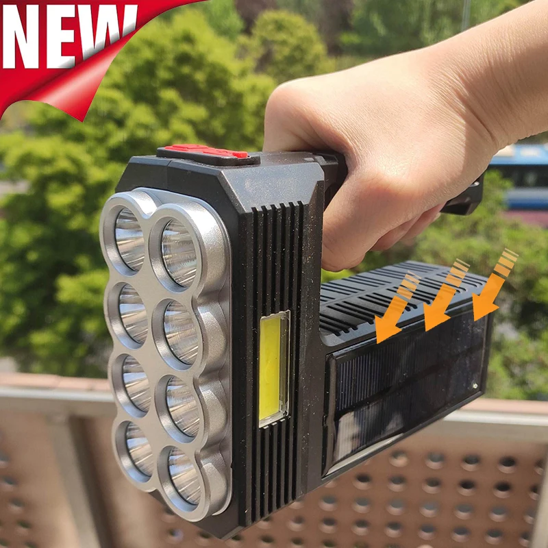 8Led USB/Solar Rechargeable Flashlight Outdoor Multi-function Waterproof Led Long-range Spotlight Battery Tactical Flashlights
8Led USB/Solar Rechargeable Flashlight Outdoor Multi-function Waterproof Led Long-range Spotlight Battery Tactical Flashlights
