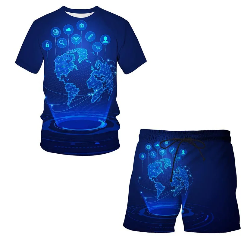 Summer Personalized 3D PrintingBlue Mesh Round Neck Oversized Men's T-Shirt Short-Sleeved Shorts Two-Piece Set
Summer Personalized 3D PrintingBlue Mesh Round Neck Oversized Men's T-Shirt Short-Sleeved Shorts Two-Piece Set