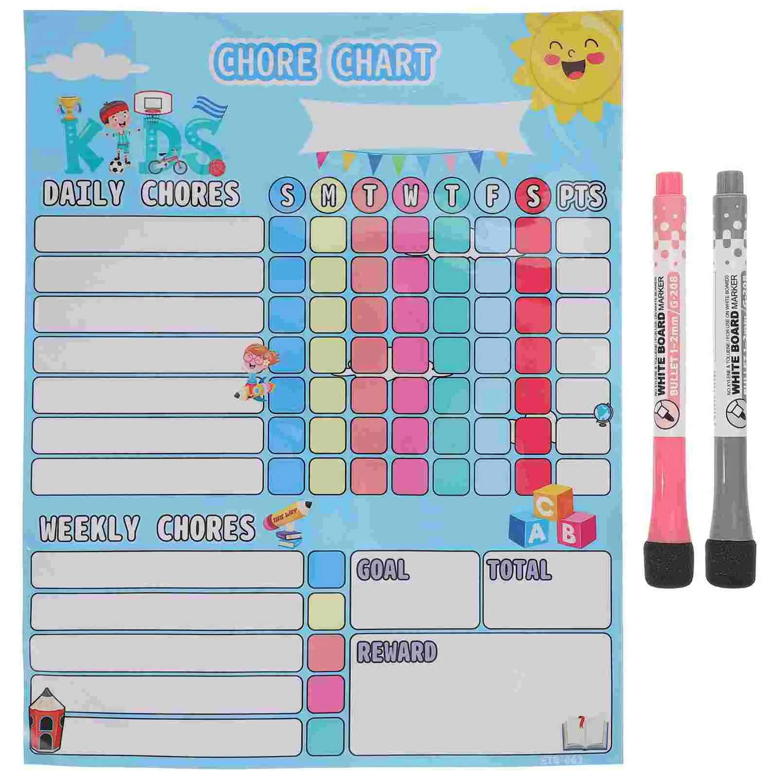 

Chart Chore Magnetic Kids Reward Behavior For Dry Erase Fridge Calendar Board Charts Weekly Responsibility Chores Sticker