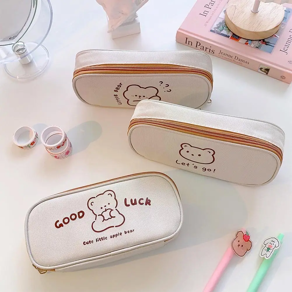 Cute Kawaii Canvas Pencil Little Bear Pen Bag Pen High Cute Capacity Bag Box Letter Storagebag Simple Stationery Penci Q2p1
Cute Kawaii Canvas Pencil Little Bear Pen Bag Pen High Cute Capacity Bag Box Letter Storagebag Simple Stationery Penci Q2p1