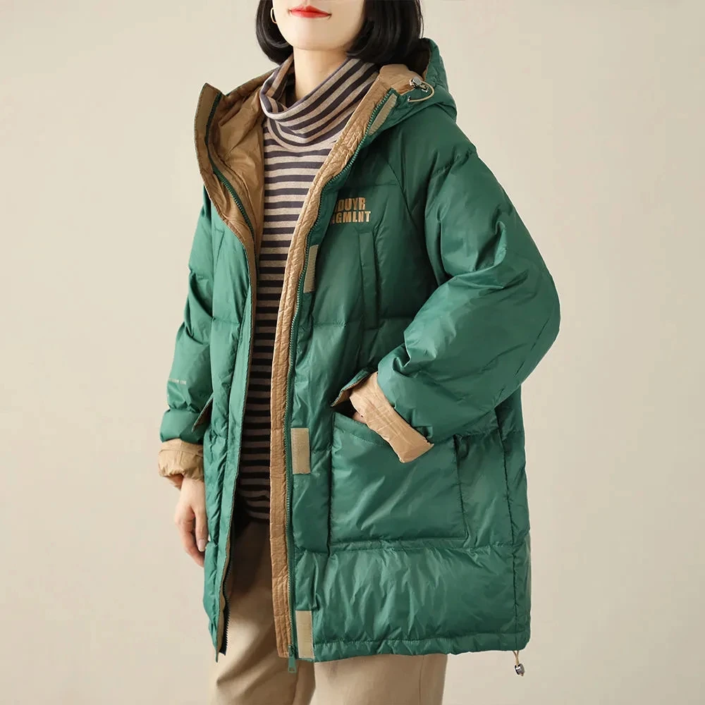 2022 Winter 90% White Duck Down Jacket Women's Fashion Loose Hooded Jacket Warm Thick Snow Parkas Female Winter Down Outerwear
2022 Winter 90% White Duck Down Jacket Women's Fashion Loose Hooded Jacket Warm Thick Snow Parkas Female Winter Down Outerwear