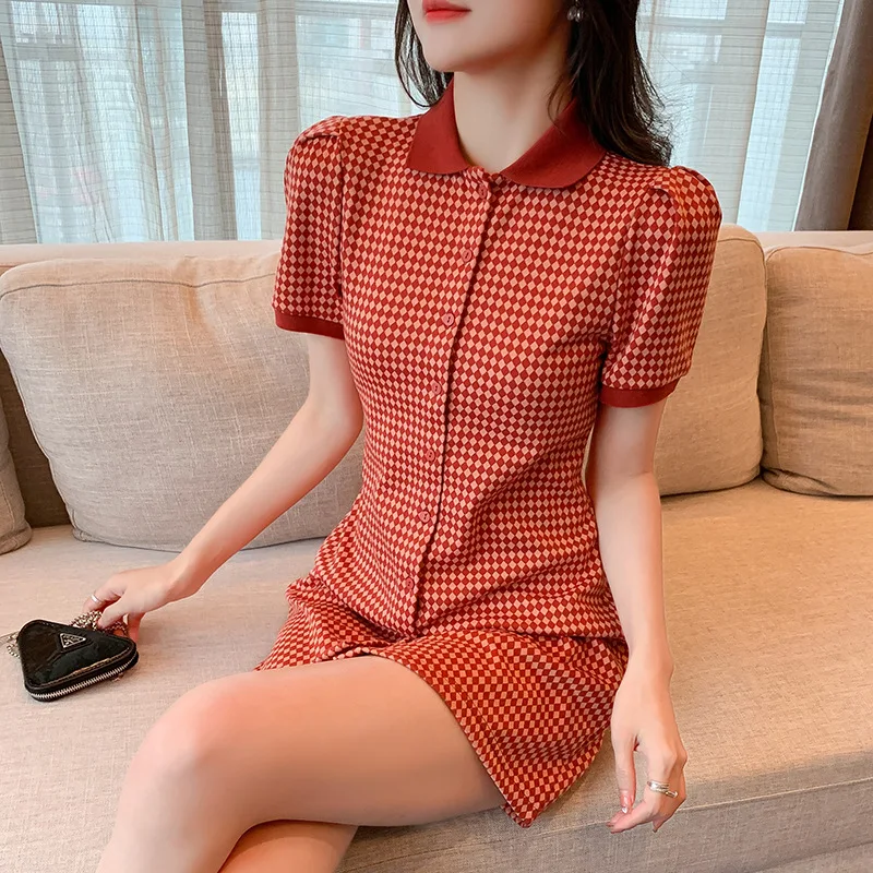 Summer Dresses Woman 2022 Retro Red Plaid Chic and Elegant Woman Dress Korean Fashion Short Sleeve Elegant Dresses for Women
Summer Dresses Woman 2022 Retro Red Plaid Chic and Elegant Woman Dress Korean Fashion Short Sleeve Elegant Dresses for Women