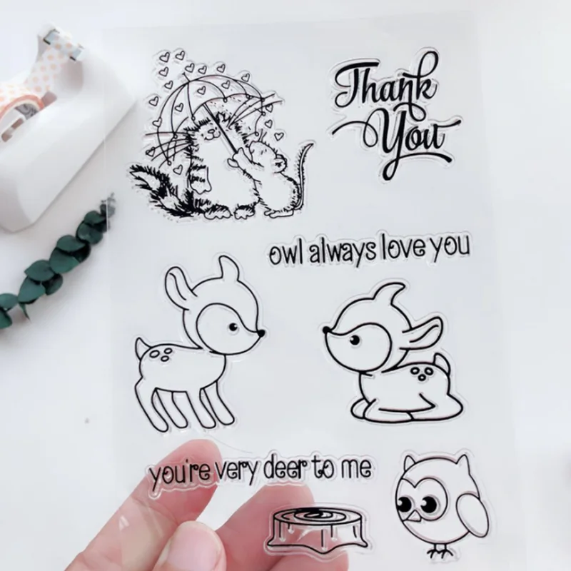 

Little Deer Transparent Silicone Finished Stamp DIY Scrapbooking Journal Rubber Coloring Embossed Diary Stencils Decor Reusable