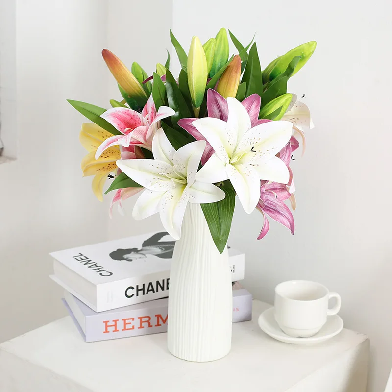 Artificial silk flowers fake lily Bouquet 41cm long DIY creative bouquet as gift for friends teach & fresh living room decor
Artificial silk flowers fake lily Bouquet 41cm long DIY creative bouquet as gift for friends teach & fresh living room decor