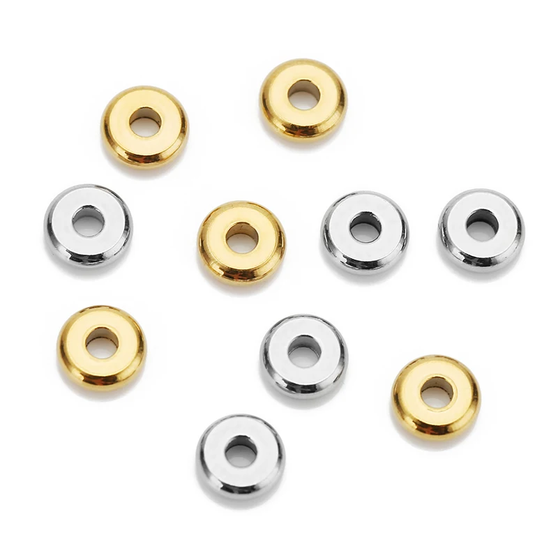 20/50pcs/lot Gold Plated Stainless Steel Round Flat Spacer Beads Fit Bracelet Necklace Spacer Beads DIY Jewelry Making Findings
20/50pcs/lot Gold Plated Stainless Steel Round Flat Spacer Beads Fit Bracelet Necklace Spacer Beads DIY Jewelry Making Findings