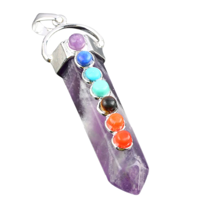 Natural Crystal Stone 7 Chakra Healing Pendant Multiple Materials Hexagonal Point Charms 18KGP Jewelry For Women Men
Natural Crystal Stone 7 Chakra Healing Pendant Multiple Materials Hexagonal Point Charms 18KGP Jewelry For Women Men
