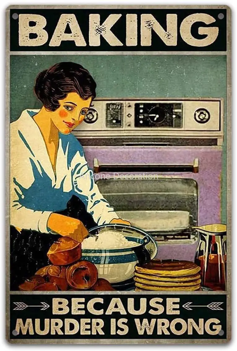 Baking- Because Murder is Wrong Poster - Baking Lover Poster,Antique Tin Signs, Retro Posters Bar Pub Wall Decor
Baking- Because Murder is Wrong Poster - Baking Lover Poster,Antique Tin Signs, Retro Posters Bar Pub Wall Decor