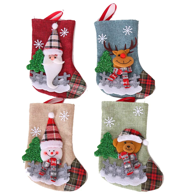 

New Year Christmas Stocking Sack Xmas Gift Candy Bag Noel Christmas Decorations for Home Natal Navidad Sock Christmas Tree Decor