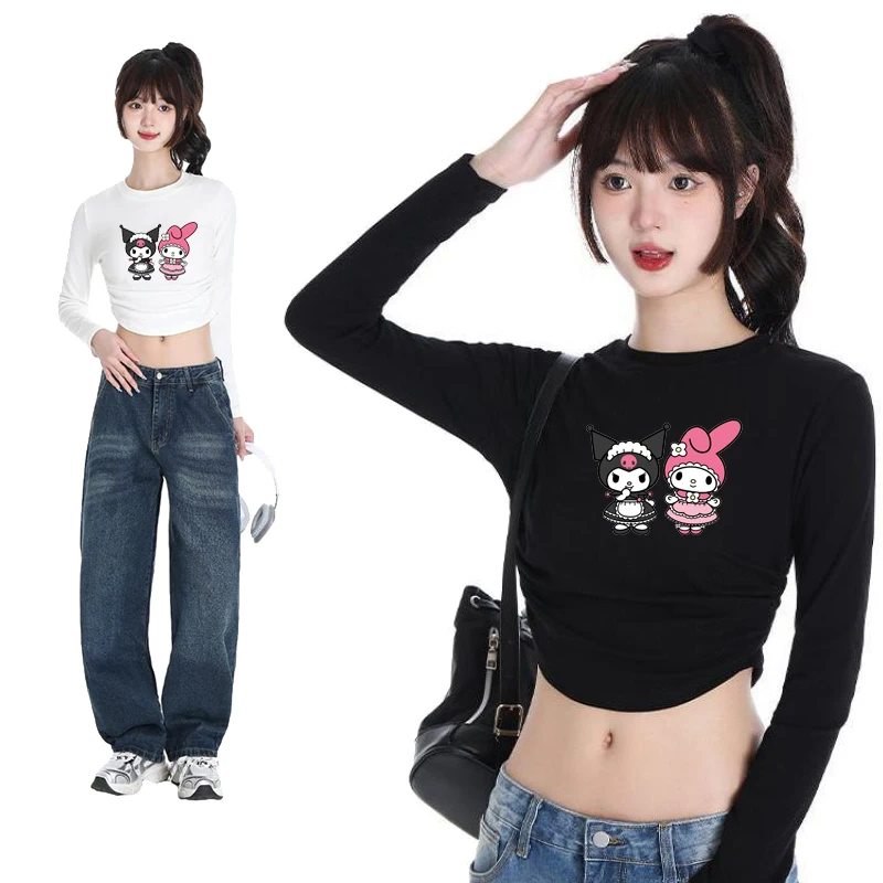 Kuromi Anime Printing Spring Autumn New Long Sleeve Revealing Tops Fashionable Versatile Solid Color Girl Skinny Cotton Interior
Kuromi Anime Printing Spring Autumn New Long Sleeve Revealing Tops Fashionable Versatile Solid Color Girl Skinny Cotton Interior