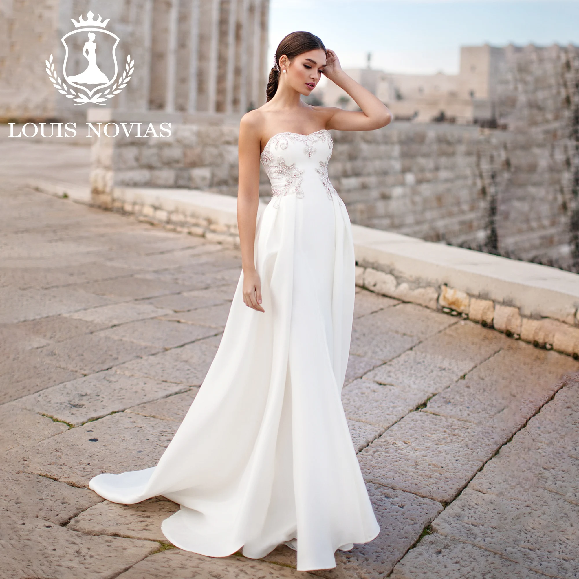 LOUIS NOVIAS Mermaid Satin Wedding Dress 2023 Strapless Beading Detachable Train Wedding Gown Vestidos Elegantes Para Mujer
LOUIS NOVIAS Mermaid Satin Wedding Dress 2023 Strapless Beading Detachable Train Wedding Gown Vestidos Elegantes Para Mujer