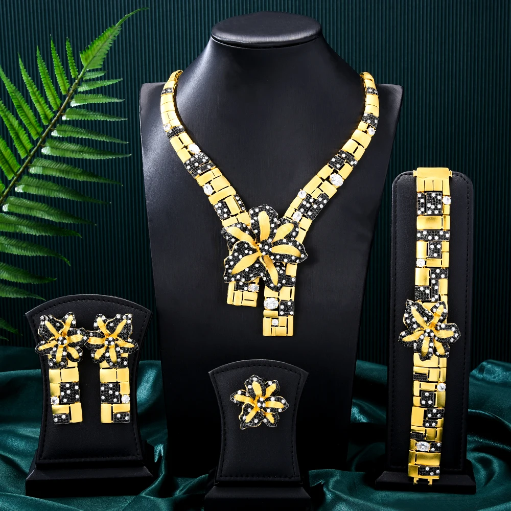 Mssvikki Luxury Vintage Golden Flower Necklace Bangle Earrings Ring Jewelry Sets For Bridal Wedding High Quality Dubai Style
Mssvikki Luxury Vintage Golden Flower Necklace Bangle Earrings Ring Jewelry Sets For Bridal Wedding High Quality Dubai Style