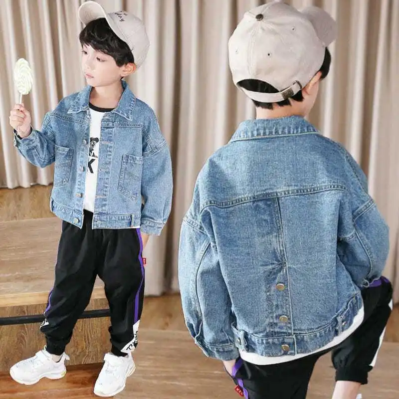 2023 Spring Autumn Jacket For Boy Jean Coat Solid Kids Outwear Spring Denim Jacket Boy Windbreaker Children jacket 4-12 Years
2023 Spring Autumn Jacket For Boy Jean Coat Solid Kids Outwear Spring Denim Jacket Boy Windbreaker Children jacket 4-12 Years