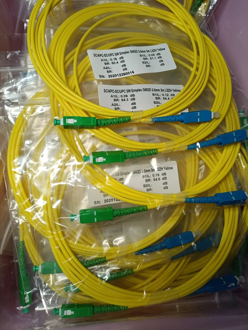 50PCS SC APC-SC UPC 3M Simplex Singlemode LSZH Optic Patch Cord Cable 3.0mm FTTH Fiber Optic Jumper 1M 2M 3M
50PCS SC APC-SC UPC 3M Simplex Singlemode LSZH Optic Patch Cord Cable 3.0mm FTTH Fiber Optic Jumper 1M 2M 3M