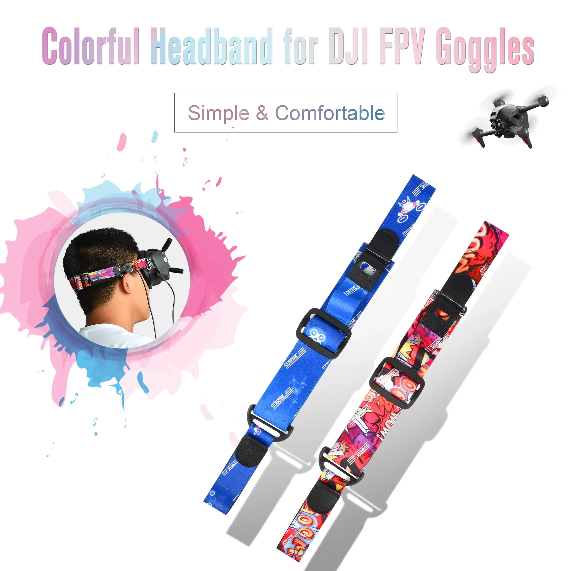 Colorful Headband Adjustable Head Strap for DJI FPV Goggles V2 Headstrap with battery holder cable VR Goggles Glasses Headbelt
Colorful Headband Adjustable Head Strap for DJI FPV Goggles V2 Headstrap with battery holder cable VR Goggles Glasses Headbelt