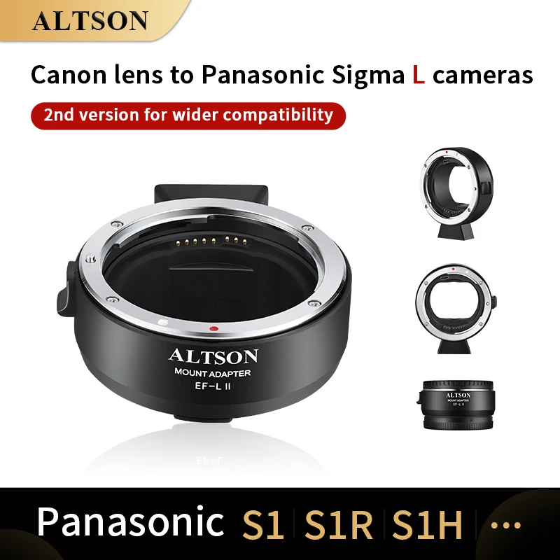 ALTSON EF-L Auto Focus Lens Mount Adapter For Canon EF EF-S Lens to Leica SL2 Panasonic S1 S1R S1H S5 Sigma fp L Mount Camera
ALTSON EF-L Auto Focus Lens Mount Adapter For Canon EF EF-S Lens to Leica SL2 Panasonic S1 S1R S1H S5 Sigma fp L Mount Camera
