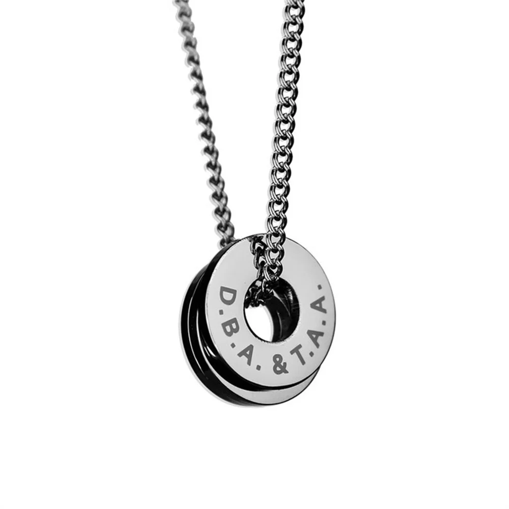 Small Circle Personality Men's Necklace Custom Stainless Steel Name Carved Necklace Modern Out Of Personalized Fashion Necklace
Small Circle Personality Men's Necklace Custom Stainless Steel Name Carved Necklace Modern Out Of Personalized Fashion Necklace
