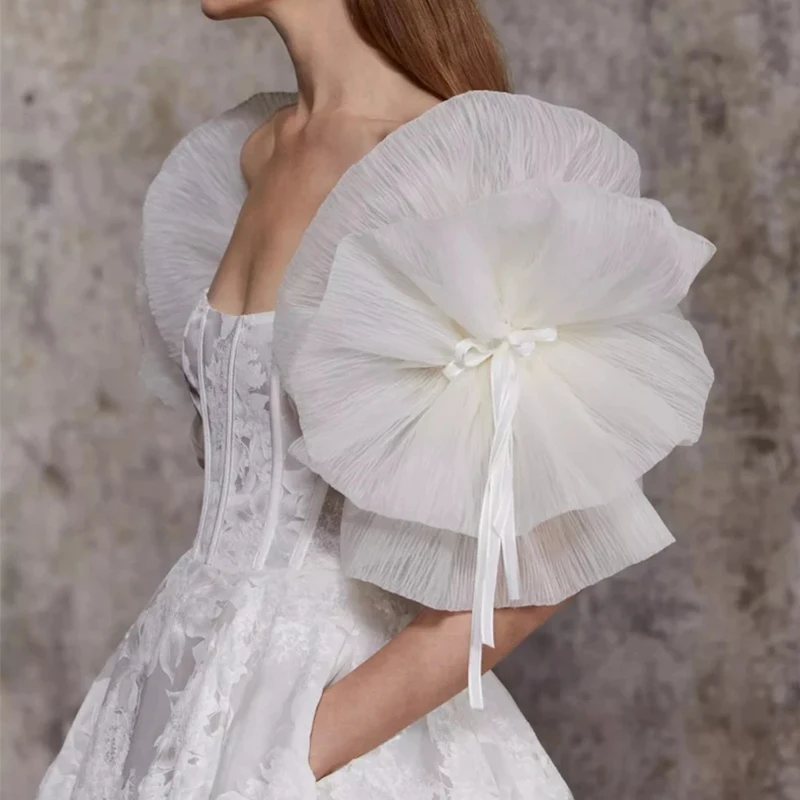 Elegant Removable Sleeves Pleated Organza Petal Detached Sleeves With Center Ribbon Wedding Puff Sleeve Accessories Gloves 2022
Elegant Removable Sleeves Pleated Organza Petal Detached Sleeves With Center Ribbon Wedding Puff Sleeve Accessories Gloves 2022