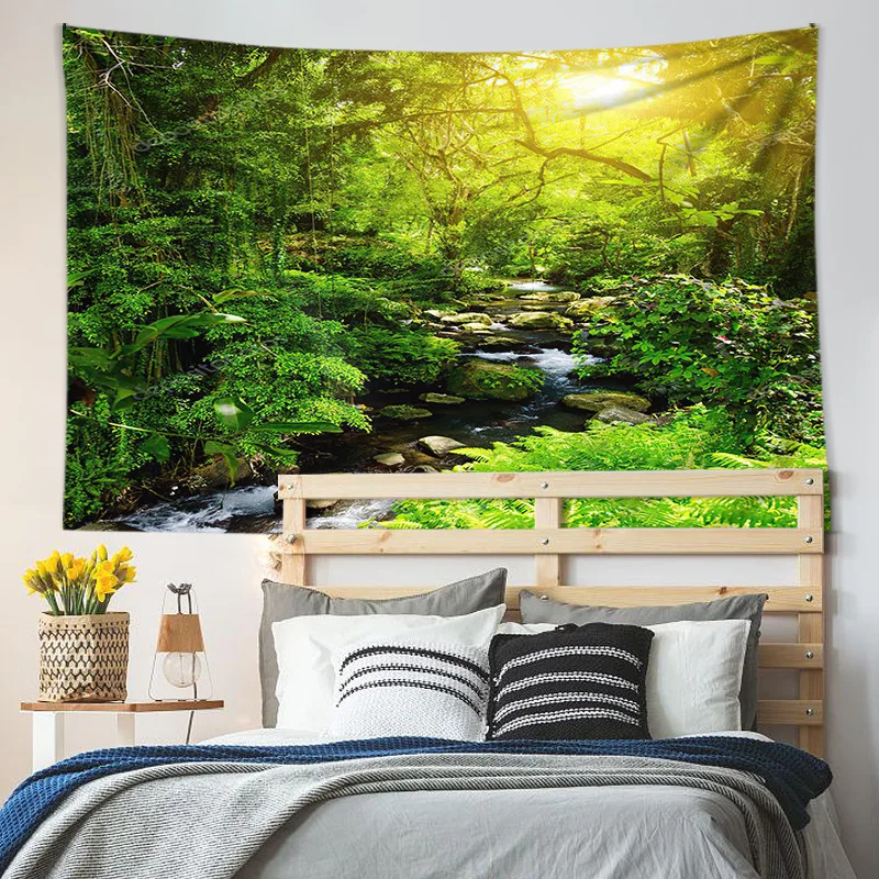 Nordic misty mountain green trees forest scenery background cloth ins room rental house decoration tapestry
Nordic misty mountain green trees forest scenery background cloth ins room rental house decoration tapestry