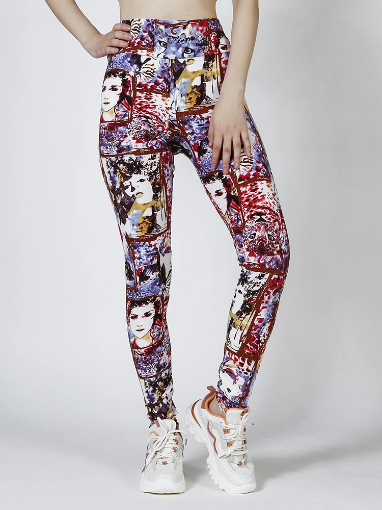 Спортивные штаны LJCUIYAO для йоги, фитнеса, винтажная Женская одежда, граффити, принт, высокая яркость, тренировочные брюки-карандаш с эффектом пуш-ап 
Спортивные штаны LJCUIYAO для йоги, фитнеса, винтажная Женская одежда, граффити, принт, высокая яркость, тренировочные брюки-карандаш с эффектом пуш-ап