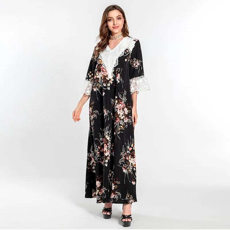 Wepbel Muslim Abaya Women's Lace Dress Dubai Islamic Clothing Ramadan Robe Dress Turkey Caftan Sweet Robe Abaya Ethnic Style
Wepbel Muslim Abaya Women's Lace Dress Dubai Islamic Clothing Ramadan Robe Dress Turkey Caftan Sweet Robe Abaya Ethnic Style