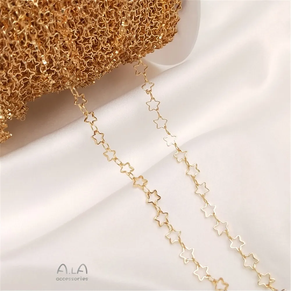 14K package real gold 5mm small pentagram chain star loose chain handmade bracelet necklace diy jewelry materials
14K package real gold 5mm small pentagram chain star loose chain handmade bracelet necklace diy jewelry materials