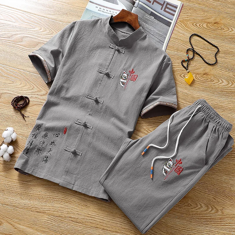 2023 summer shirt and trousers cotton Linen Suit Men short sleeve shirts Men's Casual Summer Cotton Linen Two-piece Suit TZ019
2023 summer shirt and trousers cotton Linen Suit Men short sleeve shirts Men's Casual Summer Cotton Linen Two-piece Suit TZ019