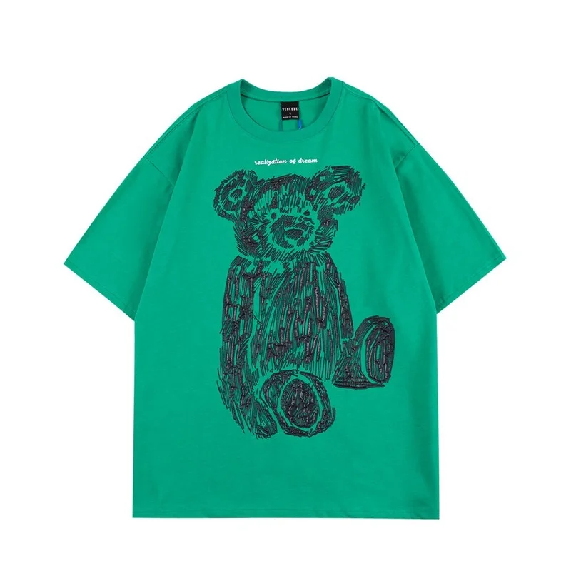 Men T-shirt Top Summer Fashion Bear Printed Loose T-shirt Men Casual Short Sleeve Round Neck Pullover Hip Hop T-shirt
Men T-shirt Top Summer Fashion Bear Printed Loose T-shirt Men Casual Short Sleeve Round Neck Pullover Hip Hop T-shirt