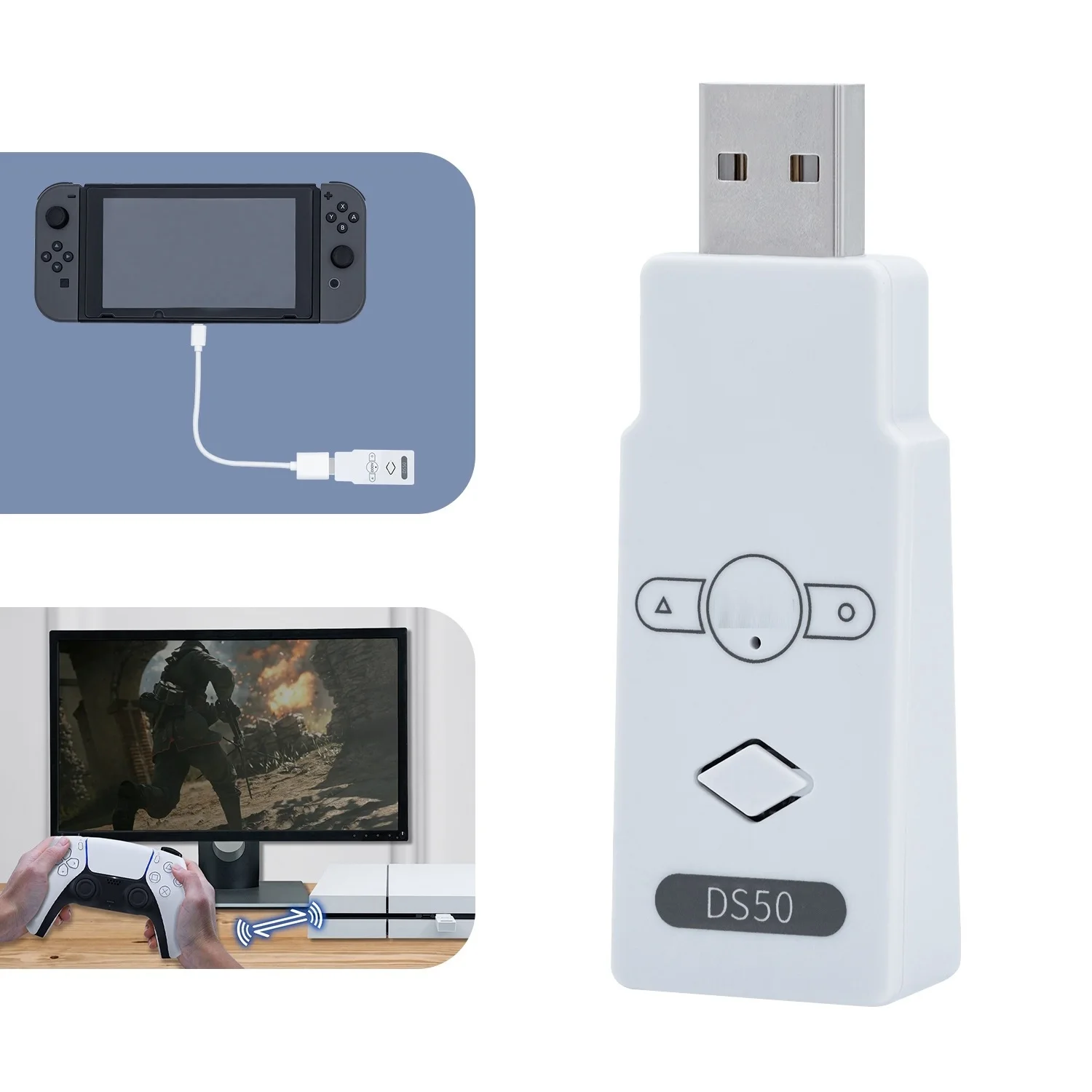 DS50 for Dualsense for PS5 Controller to for PS4/Nintend Switch/PC Adapter Multi Player the Games on for PS4/Switch Console
DS50 for Dualsense for PS5 Controller to for PS4/Nintend Switch/PC Adapter Multi Player the Games on for PS4/Switch Console