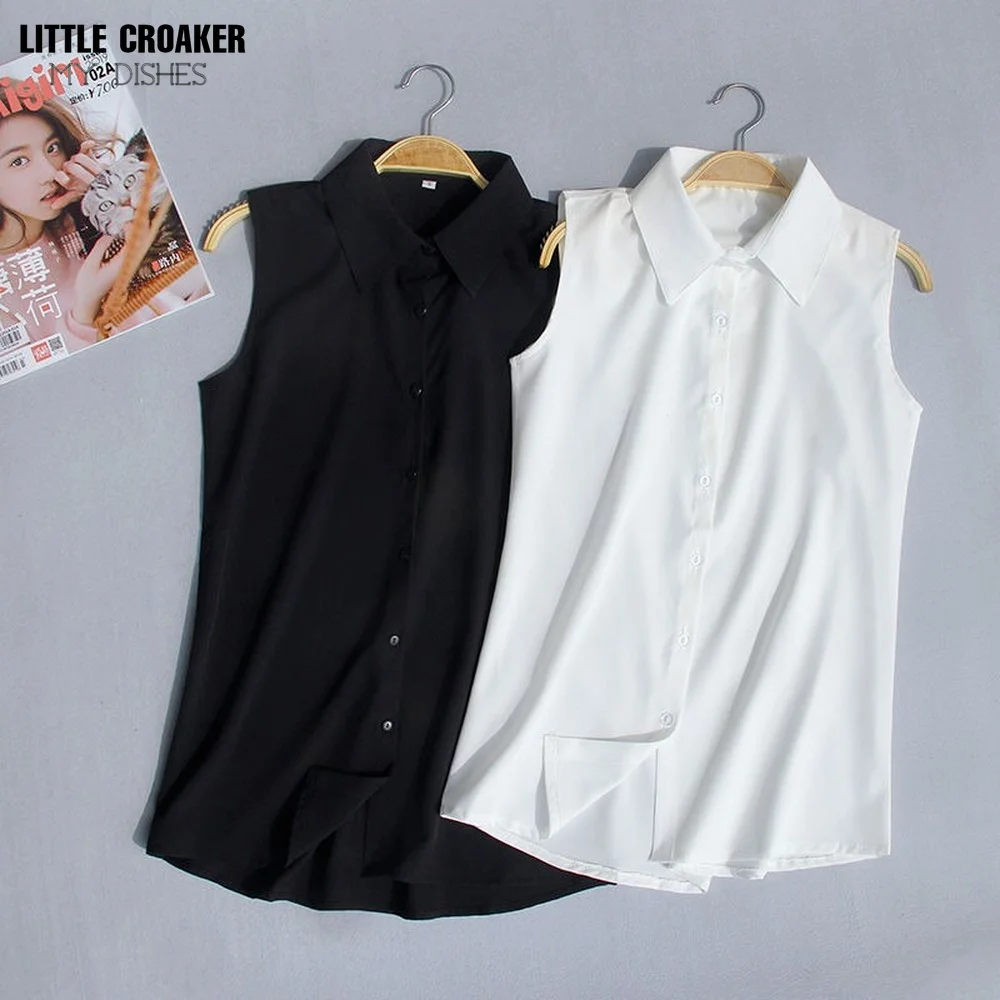 Turn Down Collar Ladies Blouse Summer Plus Size Sleeveless Chiffon Shirts for Women Black White Shirt Vest Blusas Ropa De Mujer
Turn Down Collar Ladies Blouse Summer Plus Size Sleeveless Chiffon Shirts for Women Black White Shirt Vest Blusas Ropa De Mujer