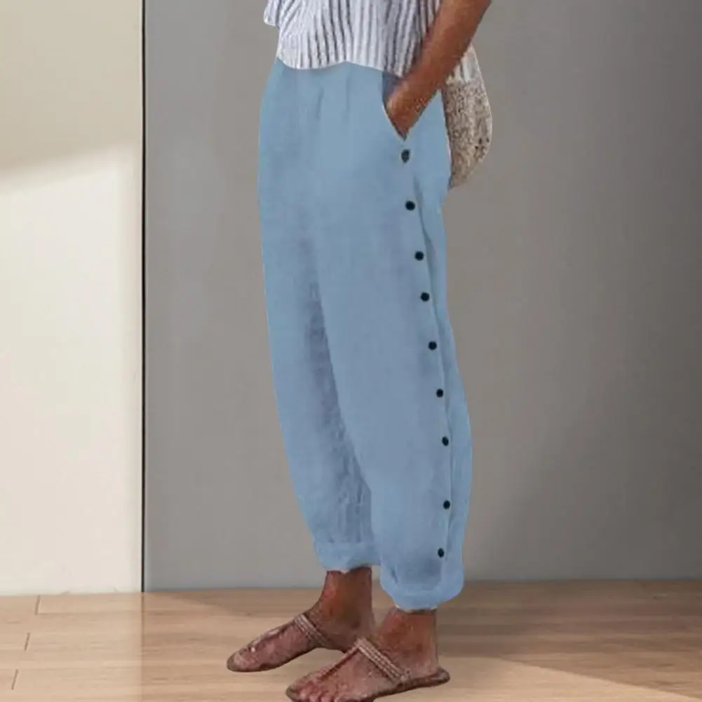 Fashion Ladies Casual Pants Cotton Linen Simplicity Ladies Casual Straight Pants Double Pocket Soft Women Trouser Streetwear
Fashion Ladies Casual Pants Cotton Linen Simplicity Ladies Casual Straight Pants Double Pocket Soft Women Trouser Streetwear