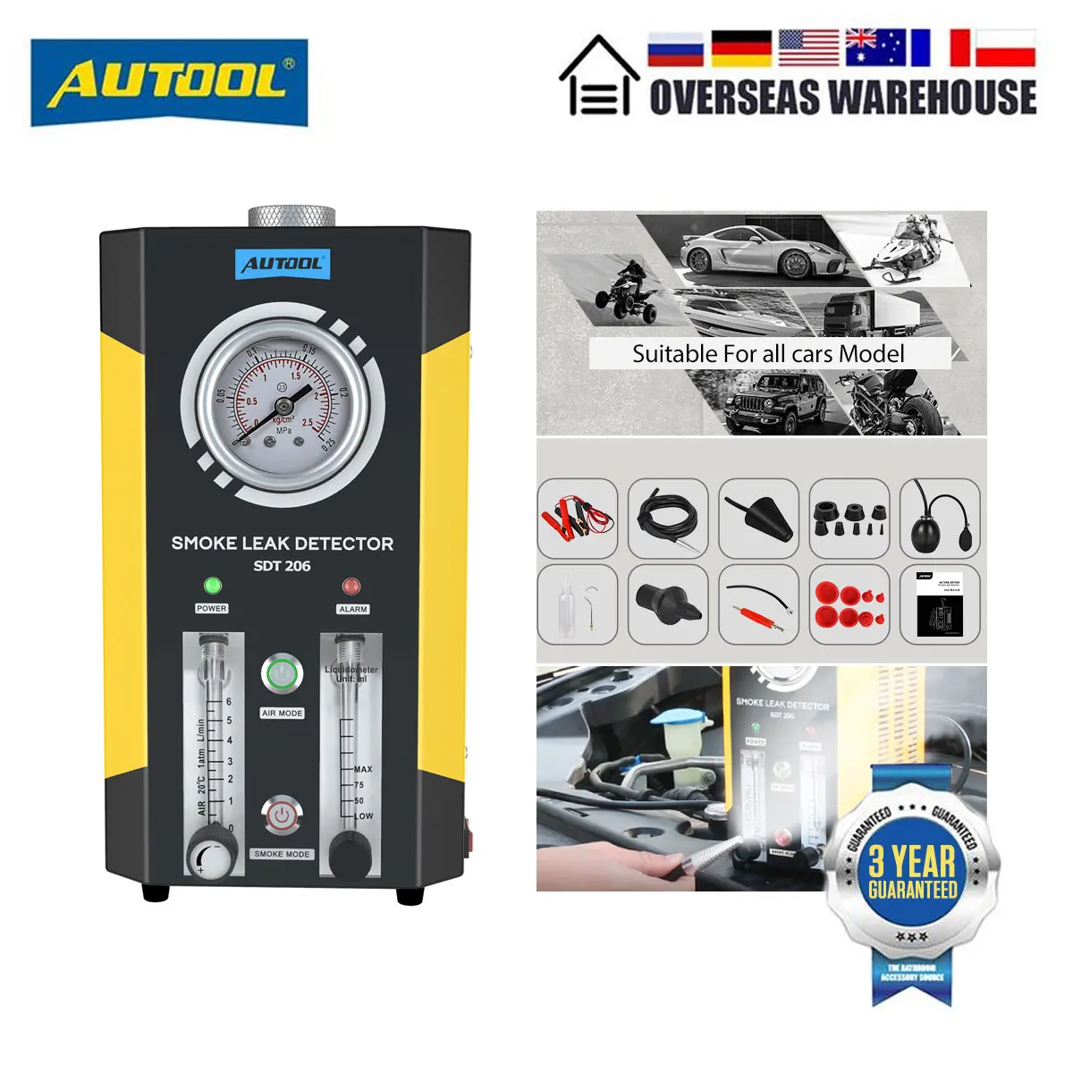 Детектор Утечки дыма AUTOOL SDT206, локатор, генератор дыма для автомобильных труб, диагностика утечки, прибор для проверки дыма
Детектор Утечки дыма AUTOOL SDT206, локатор, генератор дыма для автомобильных труб, диагностика утечки, прибор для проверки дыма