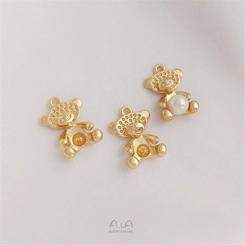 1Pcs 14K Bag Gold Cute little bear half hole pearl pendant handmade DIY crystal pearl head Jewelry Necklace Pendant
1Pcs 14K Bag Gold Cute little bear half hole pearl pendant handmade DIY crystal pearl head Jewelry Necklace Pendant