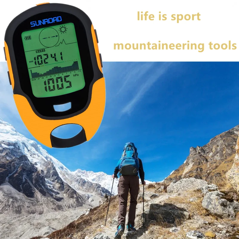 

Sale Sports Compass Outdoor Camping Hiking Climbing Altimeter Barometer LED Torch Thermometer Hygrometer Portable Handheld