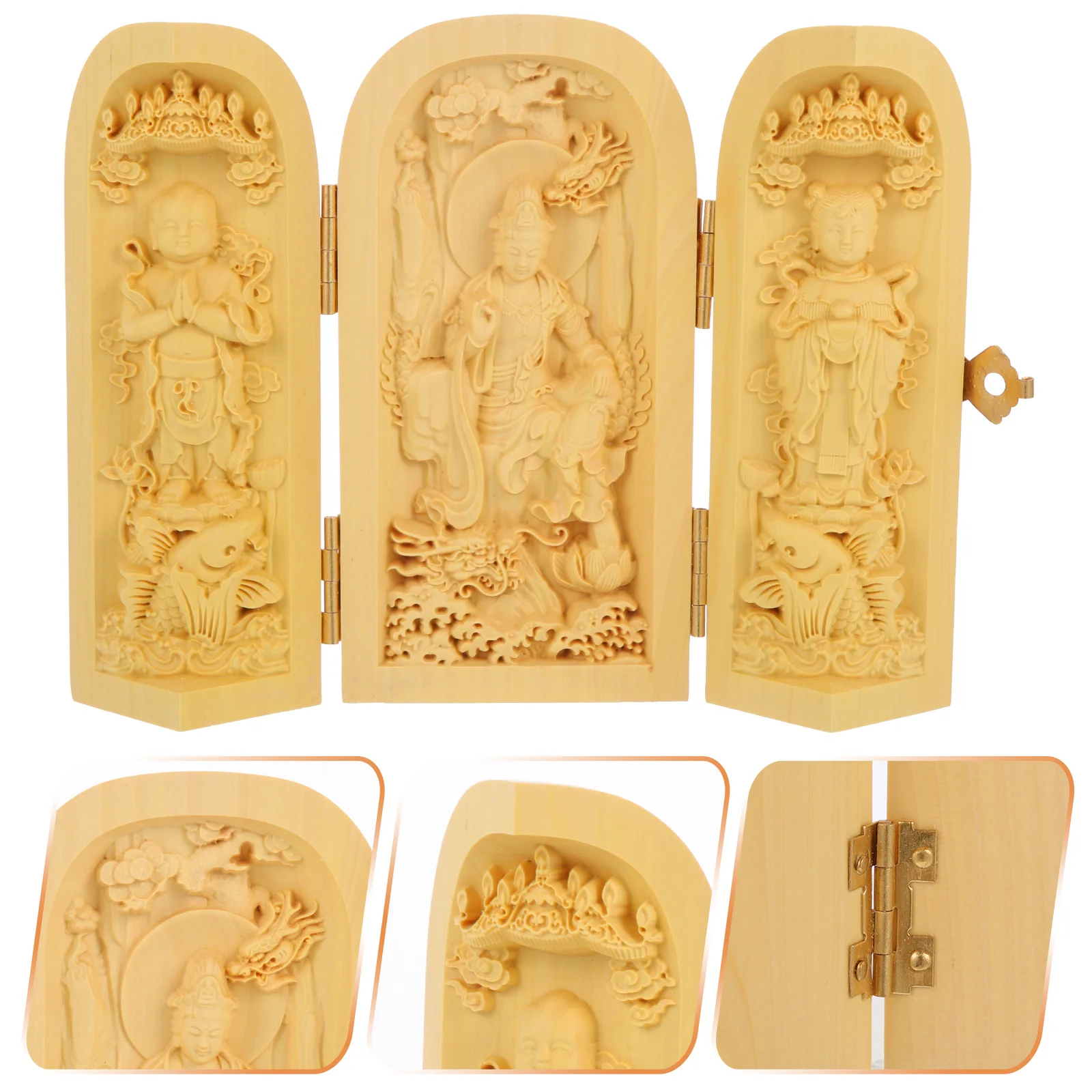 Statues Wooden Box Guanyin Figurines Statue Carving Sculpture Open Boxwood Buddism Godness Ornament Wood Crafts Figurine
Statues Wooden Box Guanyin Figurines Statue Carving Sculpture Open Boxwood Buddism Godness Ornament Wood Crafts Figurine