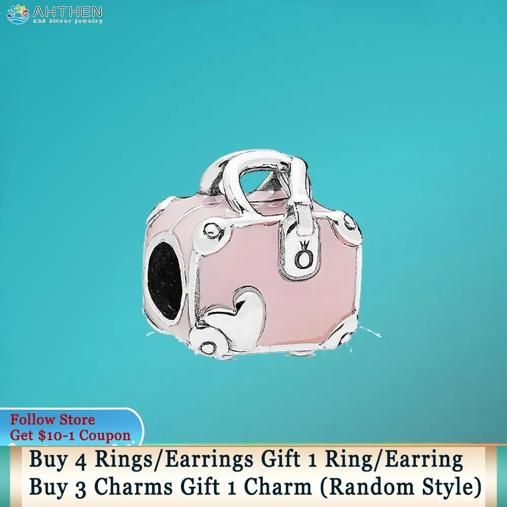 Ahthen 925 Sterling Silver Beads Pink Travel Bag Charms fit Original Pandora Bracelets Women Jewelry Making Girl Birthday Gift
Ahthen 925 Sterling Silver Beads Pink Travel Bag Charms fit Original Pandora Bracelets Women Jewelry Making Girl Birthday Gift
