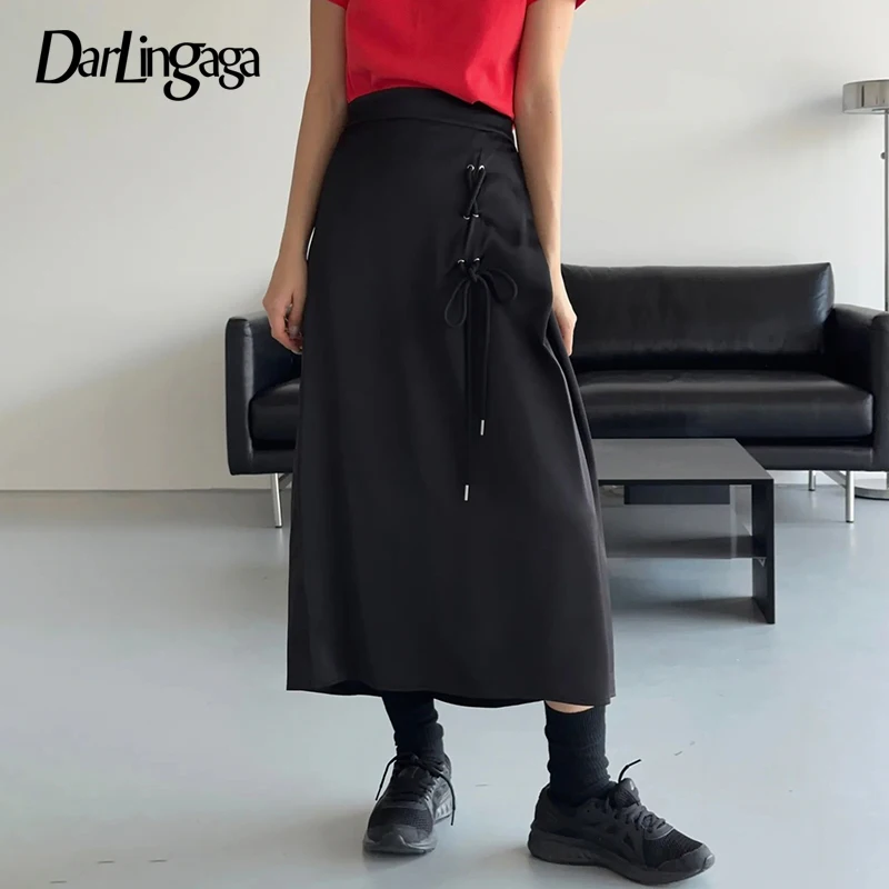 Darlingaga Casual Chic Straight Lace Up Satin Skirt Women Fashion Basic Black High Waisted Long Skirt Summer Elegant Outfits Y2K
Darlingaga Casual Chic Straight Lace Up Satin Skirt Women Fashion Basic Black High Waisted Long Skirt Summer Elegant Outfits Y2K