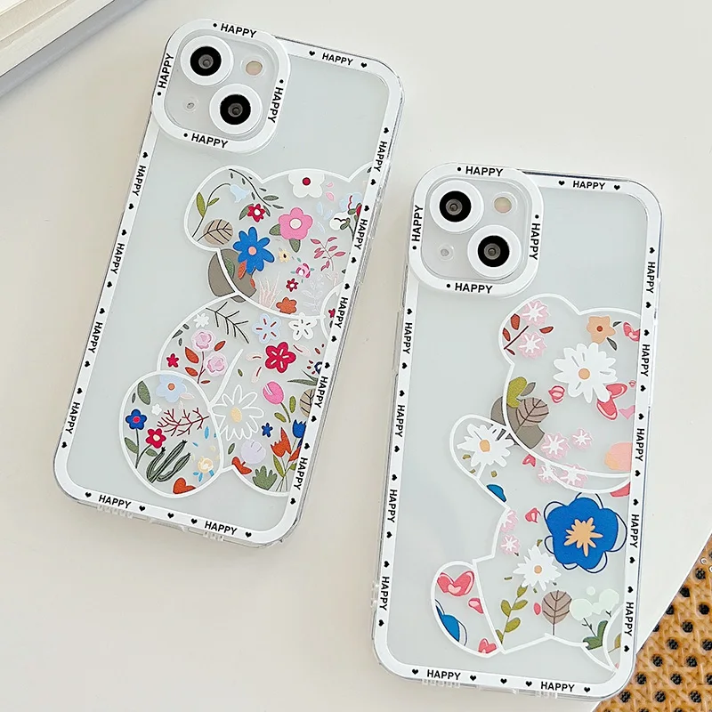 Cute Flower Bear Clear Phone Case for iPhone 11 12 Mini 13 Pro Max X XS Max XR 7 8 Plus SE2020 Soft Silicone Shockproof Cover
Cute Flower Bear Clear Phone Case for iPhone 11 12 Mini 13 Pro Max X XS Max XR 7 8 Plus SE2020 Soft Silicone Shockproof Cover