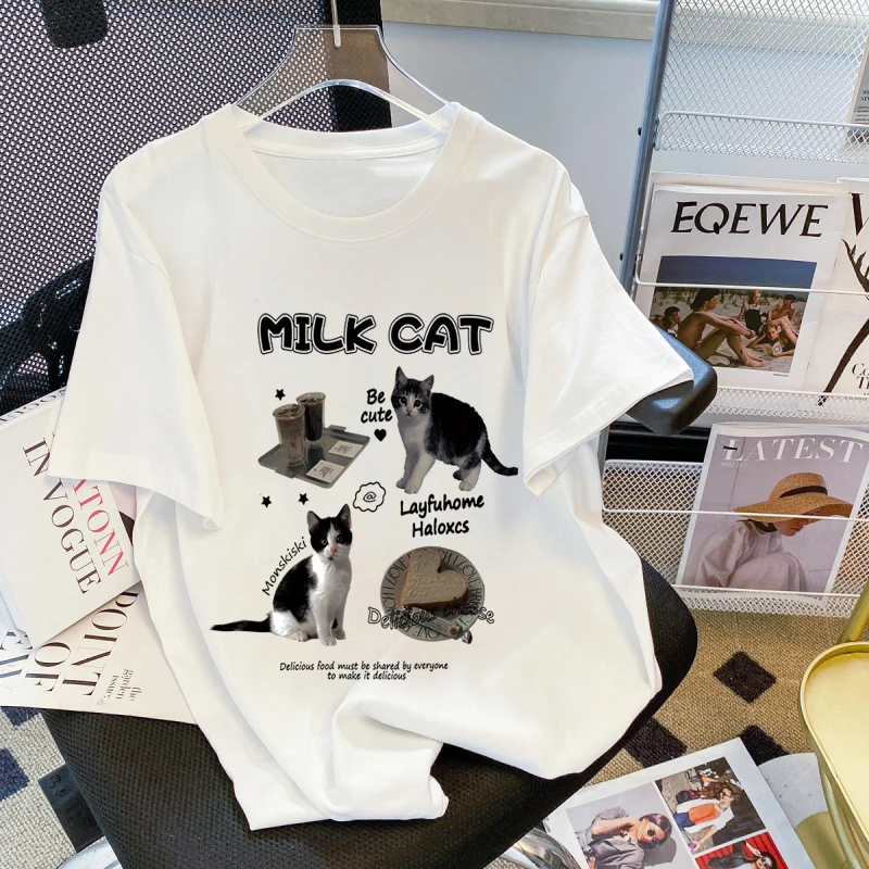 DUNMA Japanese Kawaii Animal Graphic T Shirts Women Soft Cotton Girl Korean Cute Cat Print Tees 2023 Summer Short Sleeves Tops
DUNMA Japanese Kawaii Animal Graphic T Shirts Women Soft Cotton Girl Korean Cute Cat Print Tees 2023 Summer Short Sleeves Tops