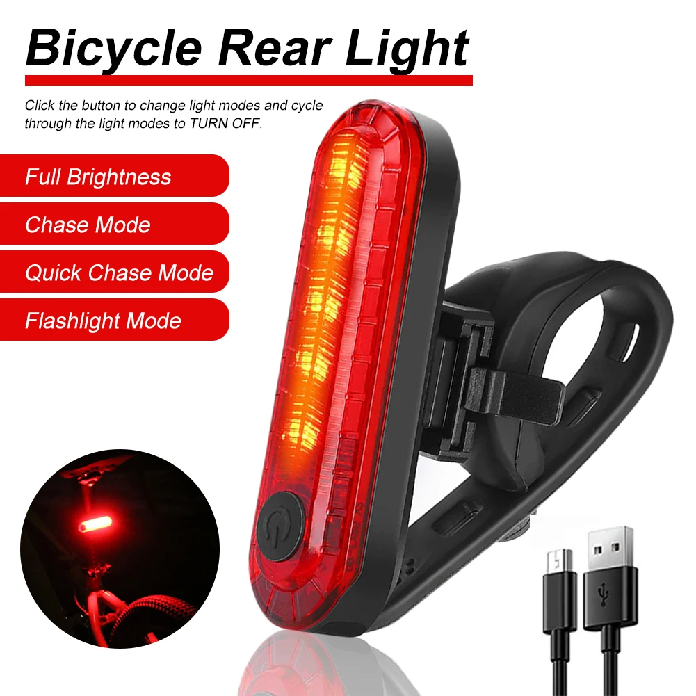 1/2pcs Bright Bicycle Rear Light USB Rechargeable Cycling Taillight Safety Flashlight 4 Modes LED Bike Tail Light Accessories
1/2pcs Bright Bicycle Rear Light USB Rechargeable Cycling Taillight Safety Flashlight 4 Modes LED Bike Tail Light Accessories