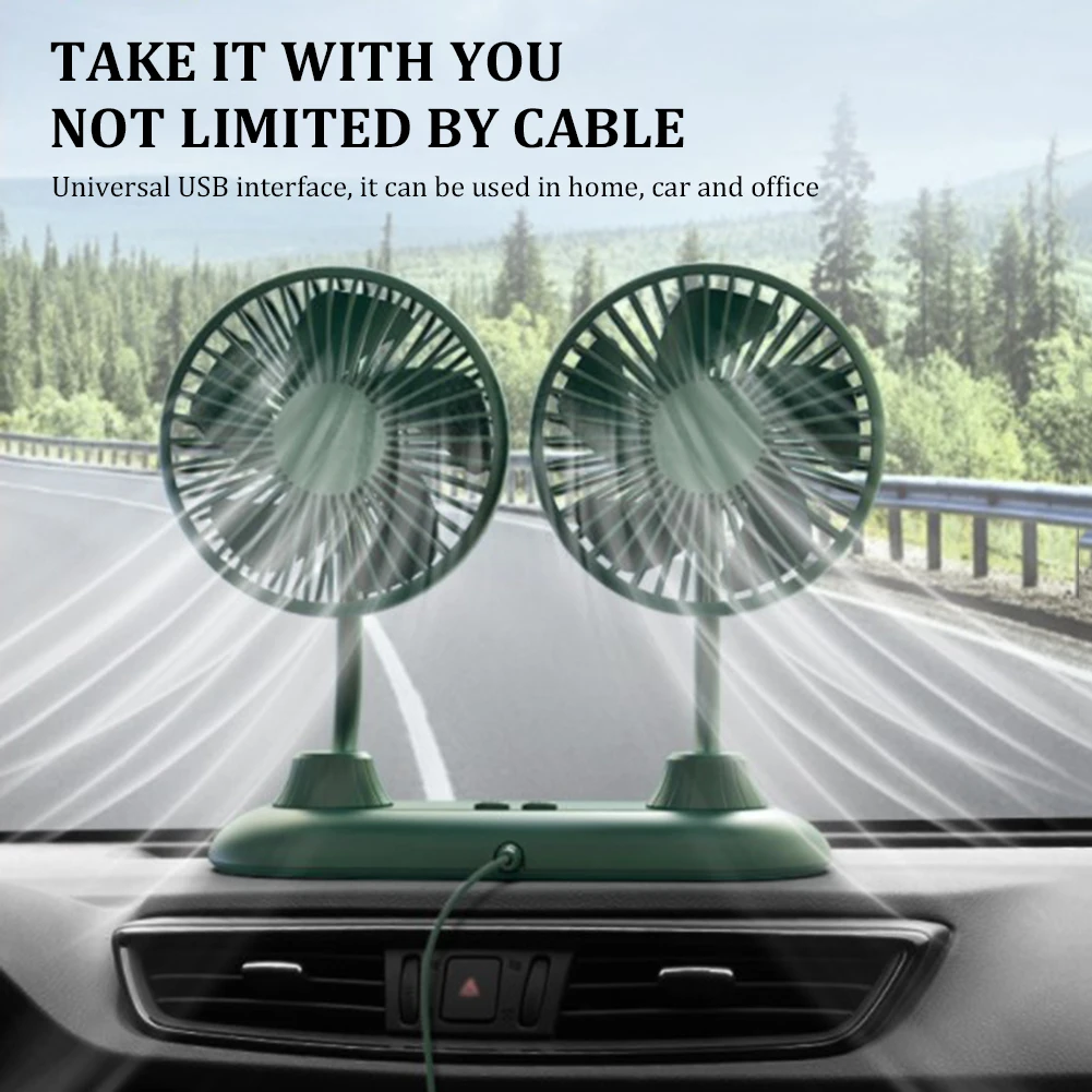 Car Fan Summer Cooling Adjustable Double-head Fan 360 Degree Low Noise Car Cooler Air Fan Strong Wind Accessories
Car Fan Summer Cooling Adjustable Double-head Fan 360 Degree Low Noise Car Cooler Air Fan Strong Wind Accessories