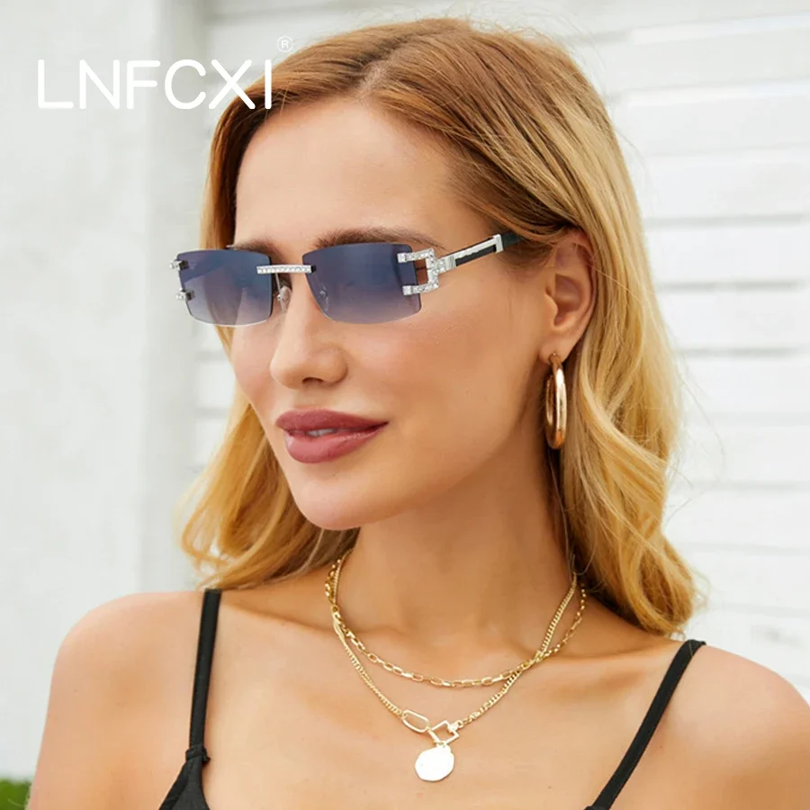 LNFCXI Vintage Fashion Luxury Brand Designer Rimless Diamond Sunglasses Women Crystal Rhinestone Square Sun Glasses for Female
LNFCXI Vintage Fashion Luxury Brand Designer Rimless Diamond Sunglasses Women Crystal Rhinestone Square Sun Glasses for Female