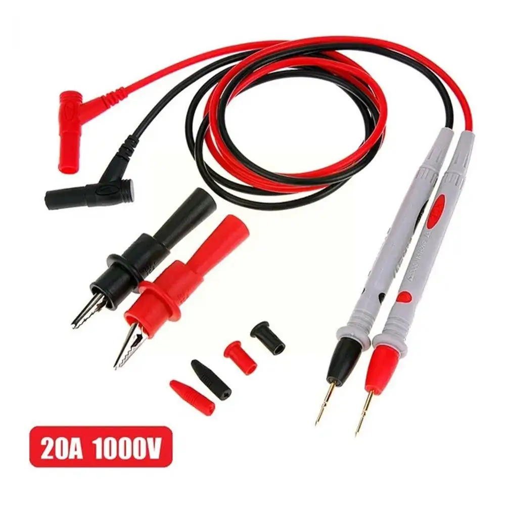 1 Pair 20A Digital Multimeter Probe Soft Silicone Wire Needle Tip Universal Test Leads with Alligator Clip Used for the Pen J4O5
1 Pair 20A Digital Multimeter Probe Soft Silicone Wire Needle Tip Universal Test Leads with Alligator Clip Used for the Pen J4O5