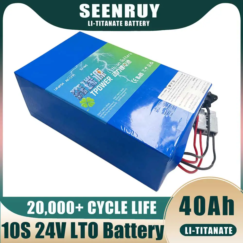 Литий-титанатный аккумулятор SEENRUY 20000 циклов LTO 24 в 40 Ач 30 ач с 10S 50A BMS для электроскутера, электрического скейтборда
Литий-титанатный аккумулятор SEENRUY 20000 циклов LTO 24 в 40 Ач 30 ач с 10S 50A BMS для электроскутера, электрического скейтборда