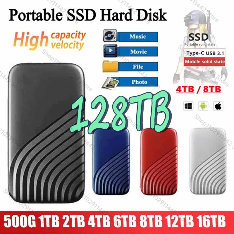 Portable SSD 2tb Type-C USB 3.1 8tb 16TB 32TB SSD Hard Drive 256TB External SSD M.2 for Laptop Desktop ps5 SSD Flash Memory Disk
Portable SSD 2tb Type-C USB 3.1 8tb 16TB 32TB SSD Hard Drive 256TB External SSD M.2 for Laptop Desktop ps5 SSD Flash Memory Disk